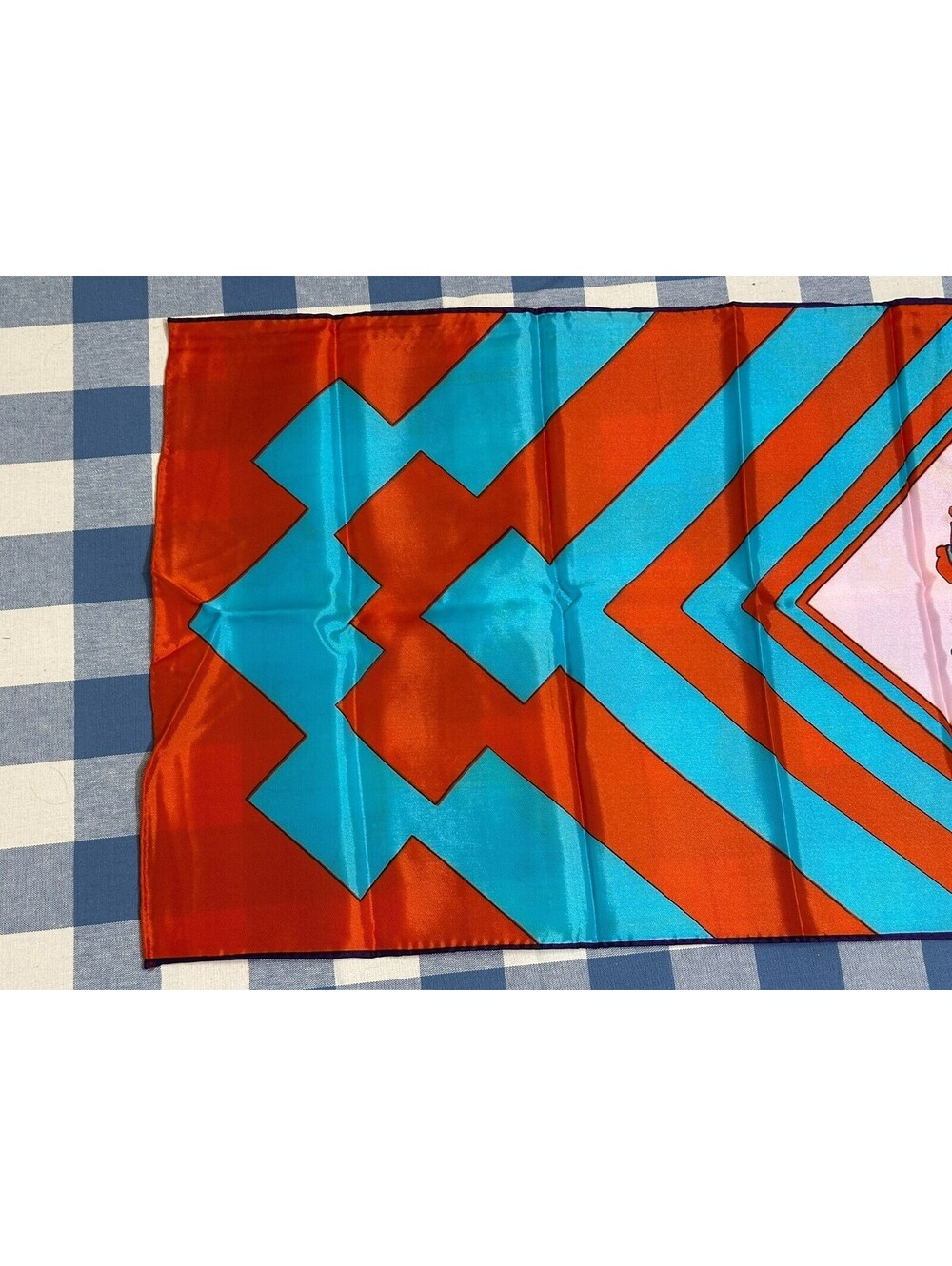 PETER MAX Vintage Graphic Psychedelic 70s Silk Scarf LONG 14.5"x 64" appx Oblong - Picture 9 of 16